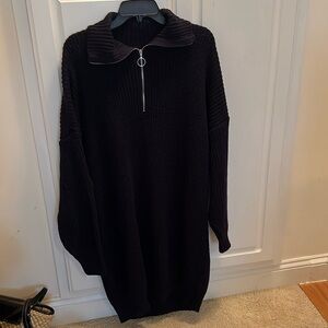 asos design Sweater Dress Navy Size 14 zip